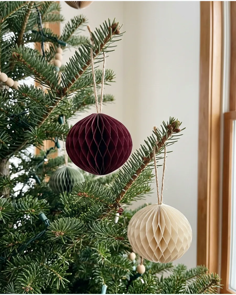 19. Honeycomb Paper Bauble Ornaments