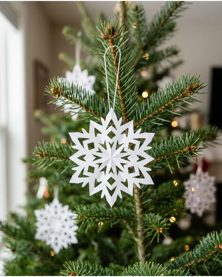 21. Paper Snowflake Ornaments