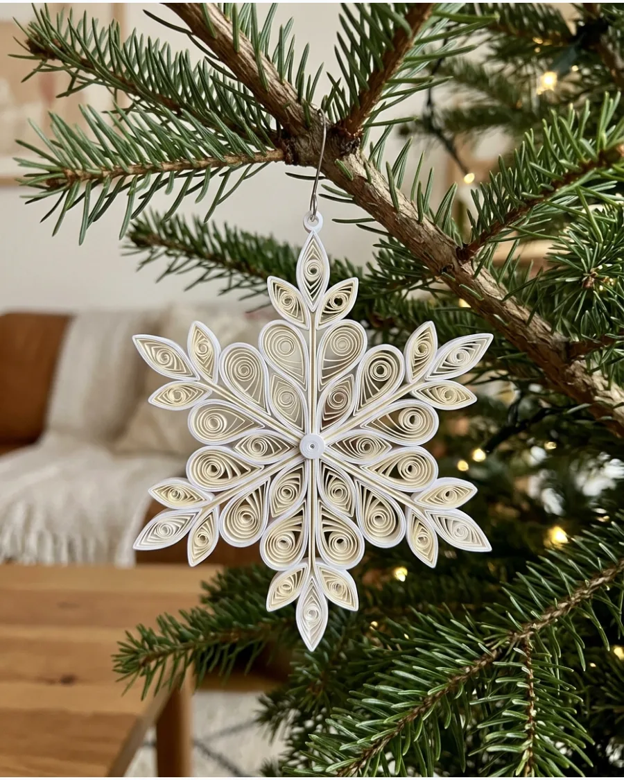 23. Quilled Paper Snowflake Ornaments