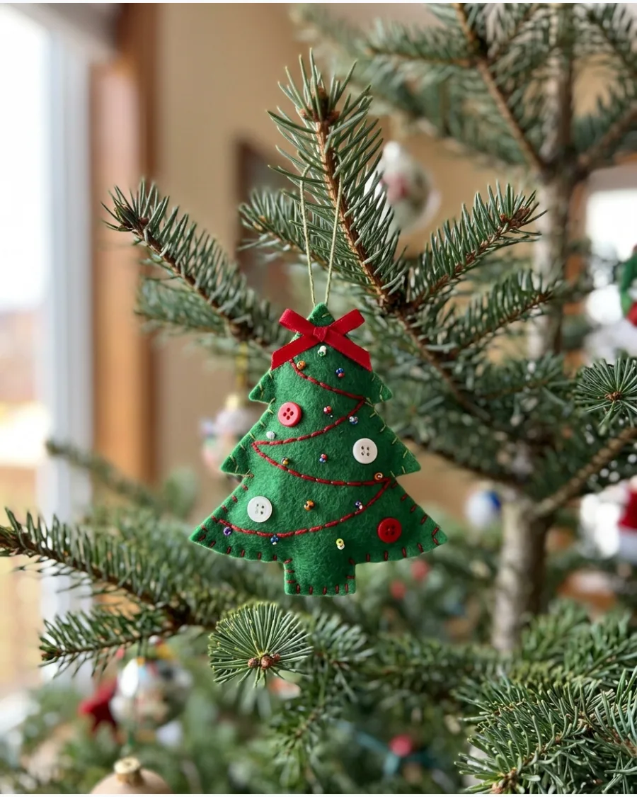26. Felt Christmas Tree Ornaments
