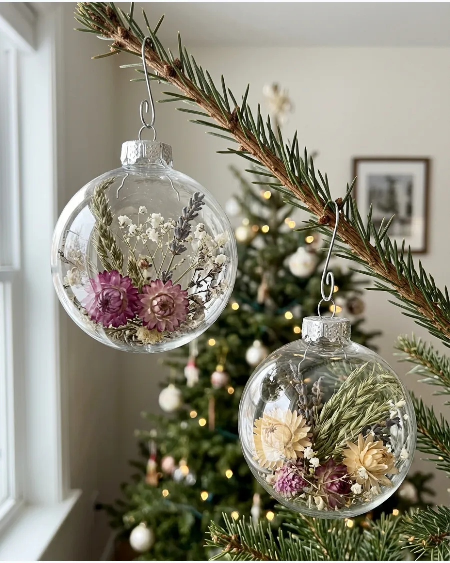 39. Dried Flower Christmas Ornaments