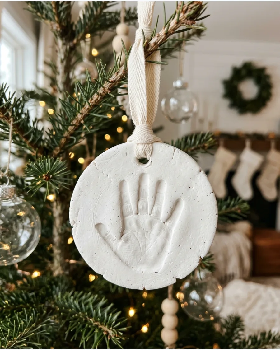 44. Child Handprint Clay Ornaments