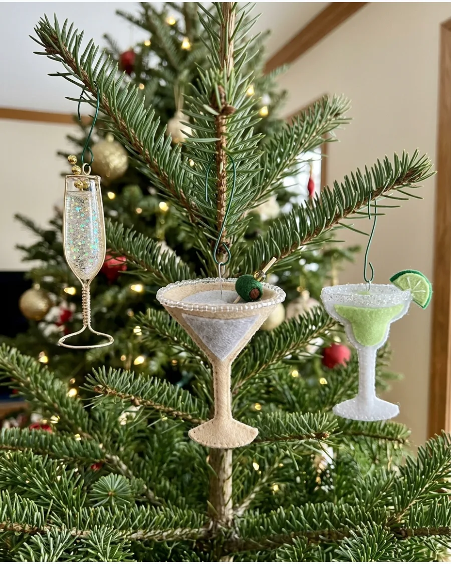 56. Cocktail Glass Christmas Ornaments