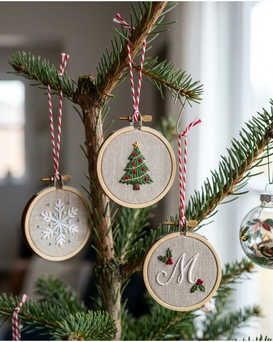 59. Mini Embroidered Hoop Ornaments