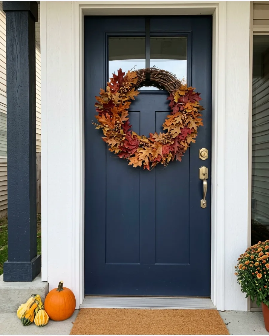 11. DIY Dried Leaf Thanksgiving Wreath