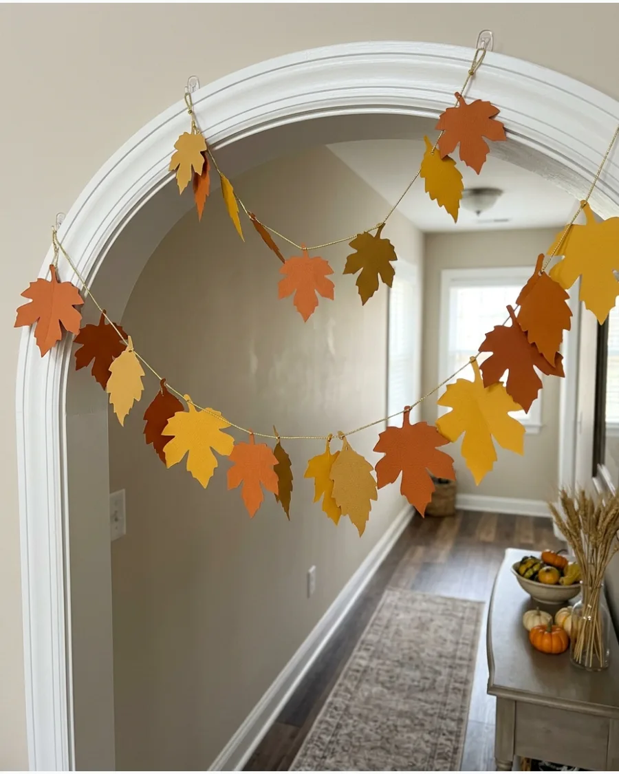 23. DIY Paper Leaf Garland