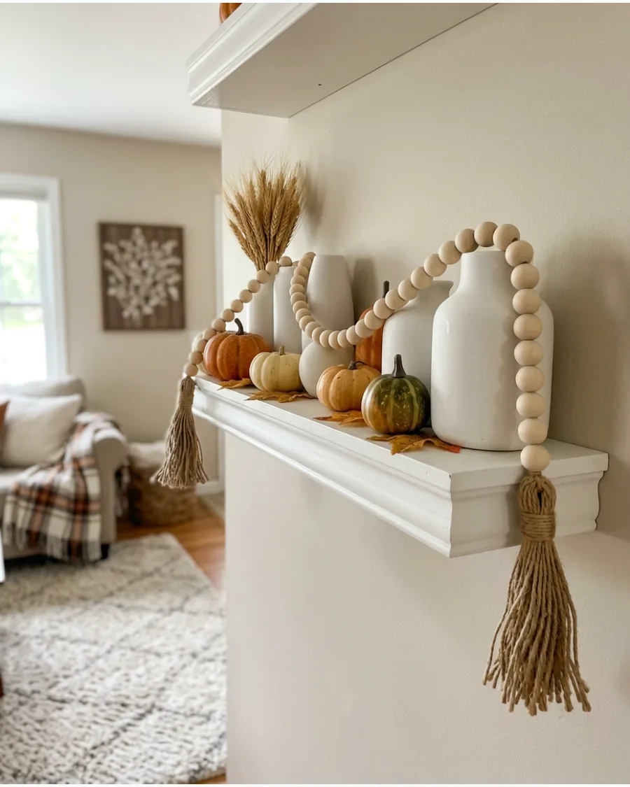 25. DIY Wood-Bead Fall Garland