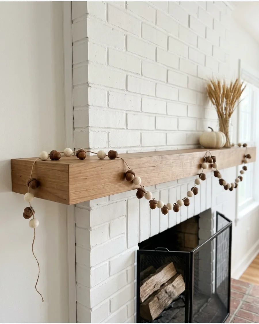 26. Felted Wool Acorn Garland