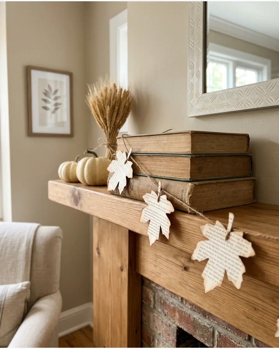 28. DIY Book-Page Leaf Garland