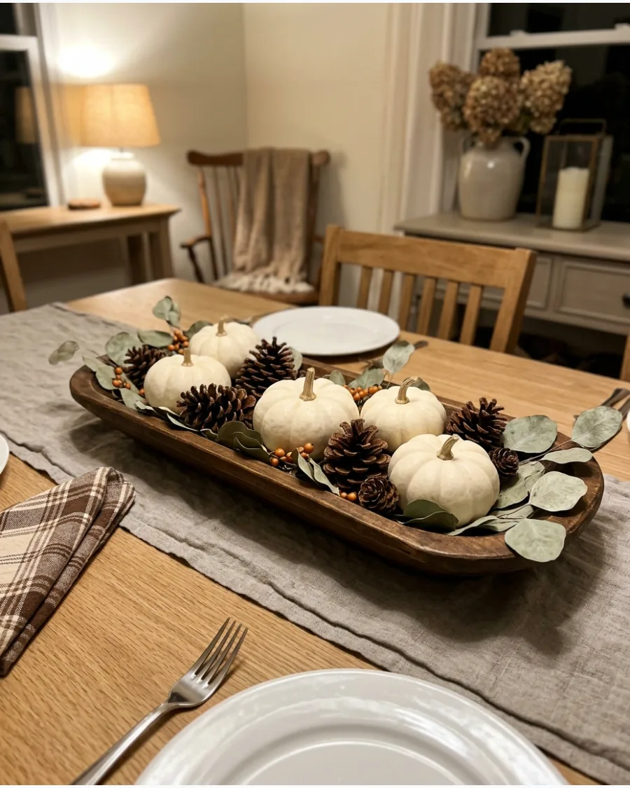 31. DIY Pumpkin Dough Bowl Centerpiece