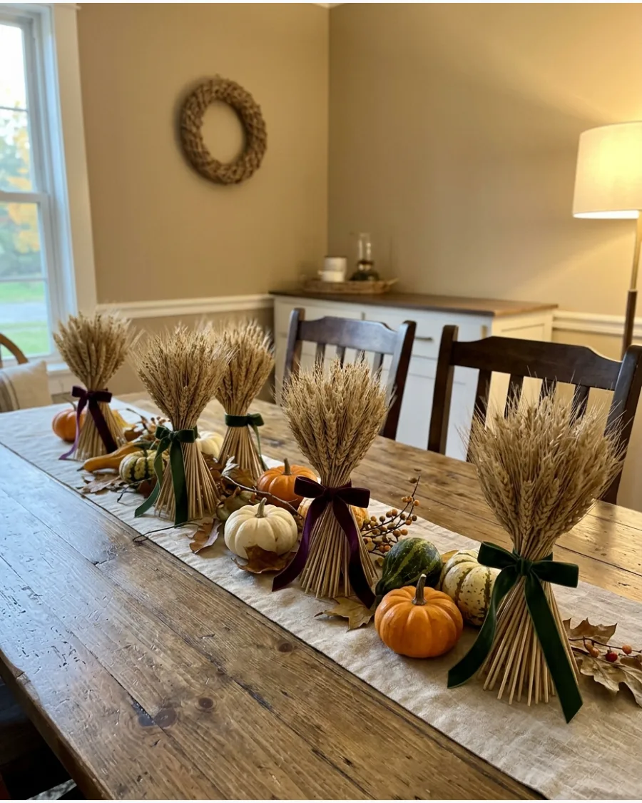 36. DIY Wheat Bundle Centerpieces