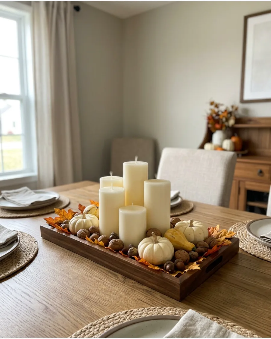 39. DIY Thanksgiving Candle Tray