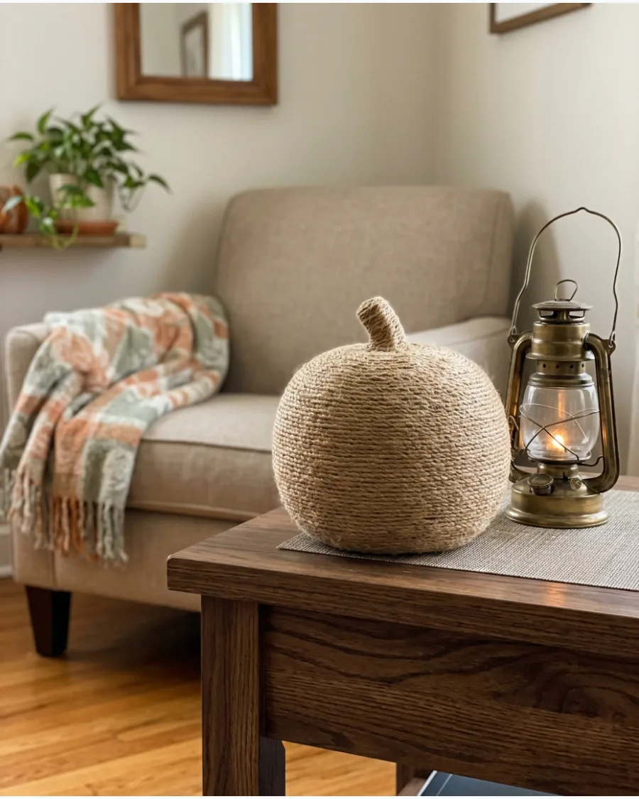 4. DIY Twine-Wrapped Pumpkins