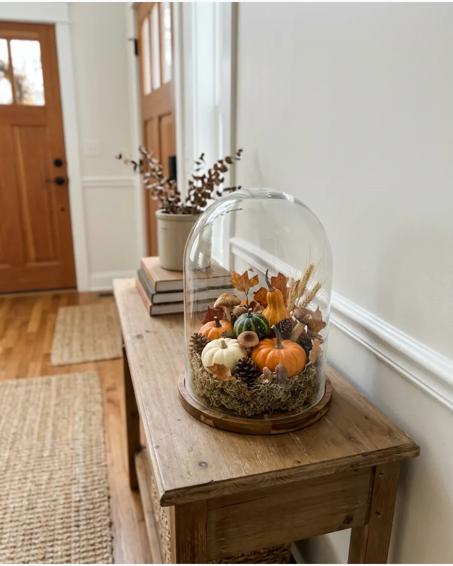 40. DIY Thanksgiving Cloche Display