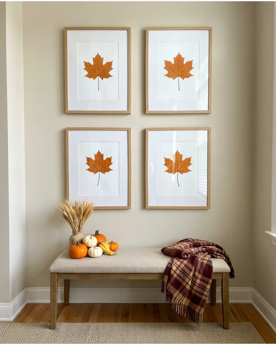 41. DIY Pressed Leaf Wall Art