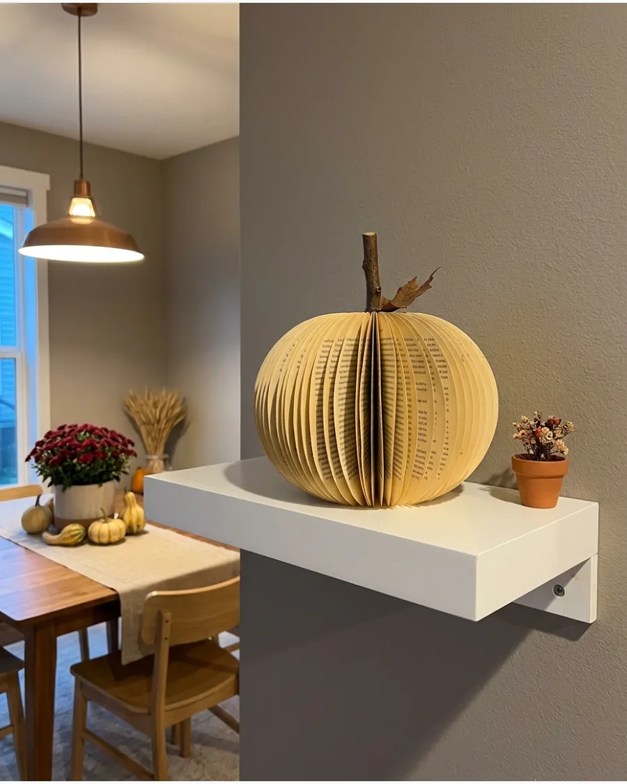 5. DIY Book-Page Pumpkins