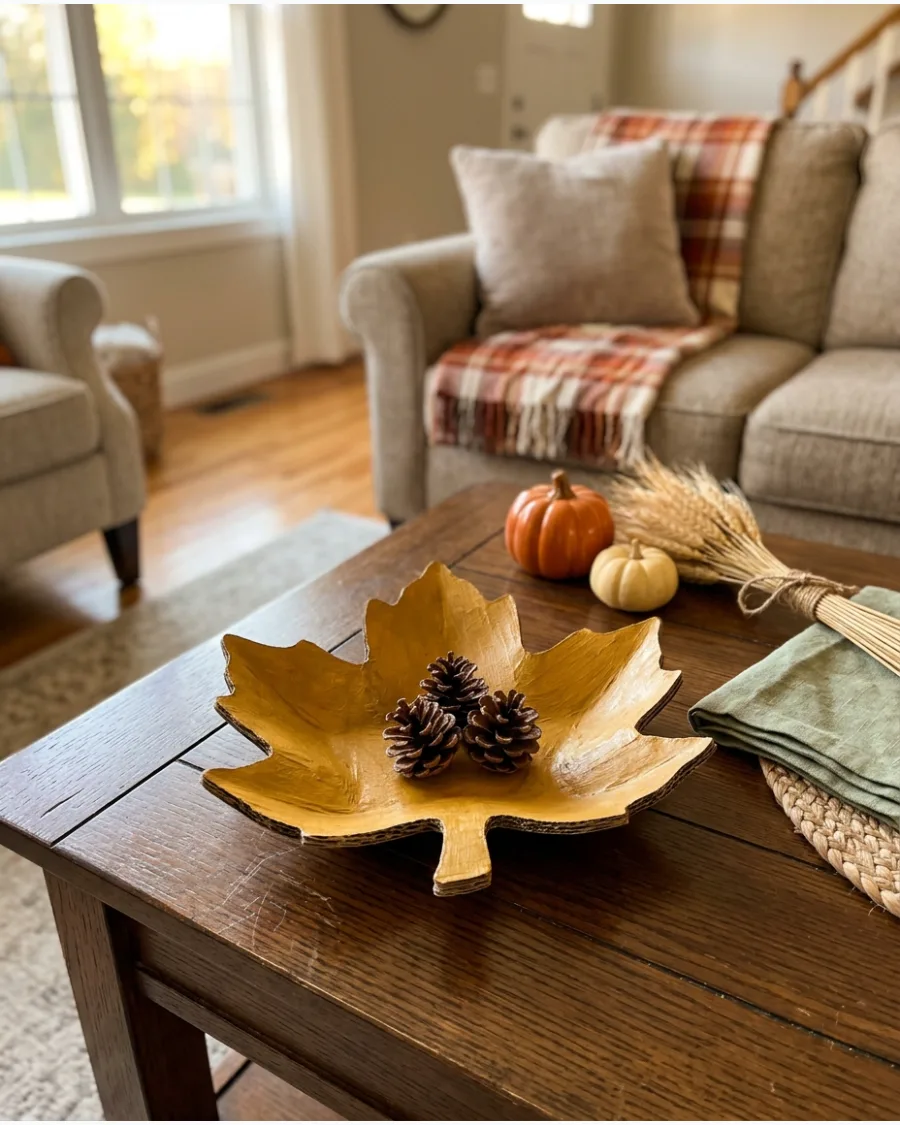 50. DIY Cardboard Leaf Bowl