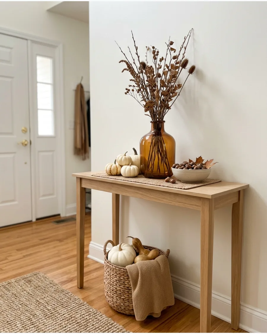 60. DIY Thanksgiving Entryway Display