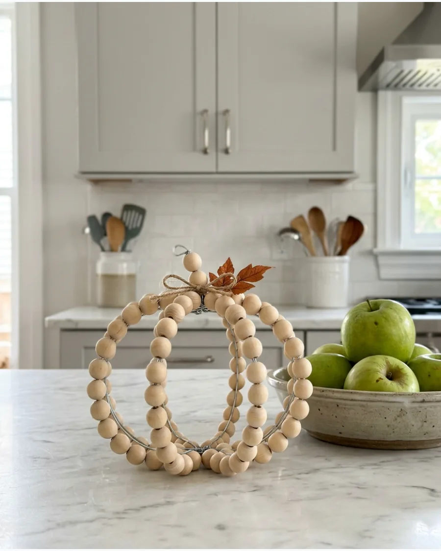 7. DIY Wood-Bead Pumpkins