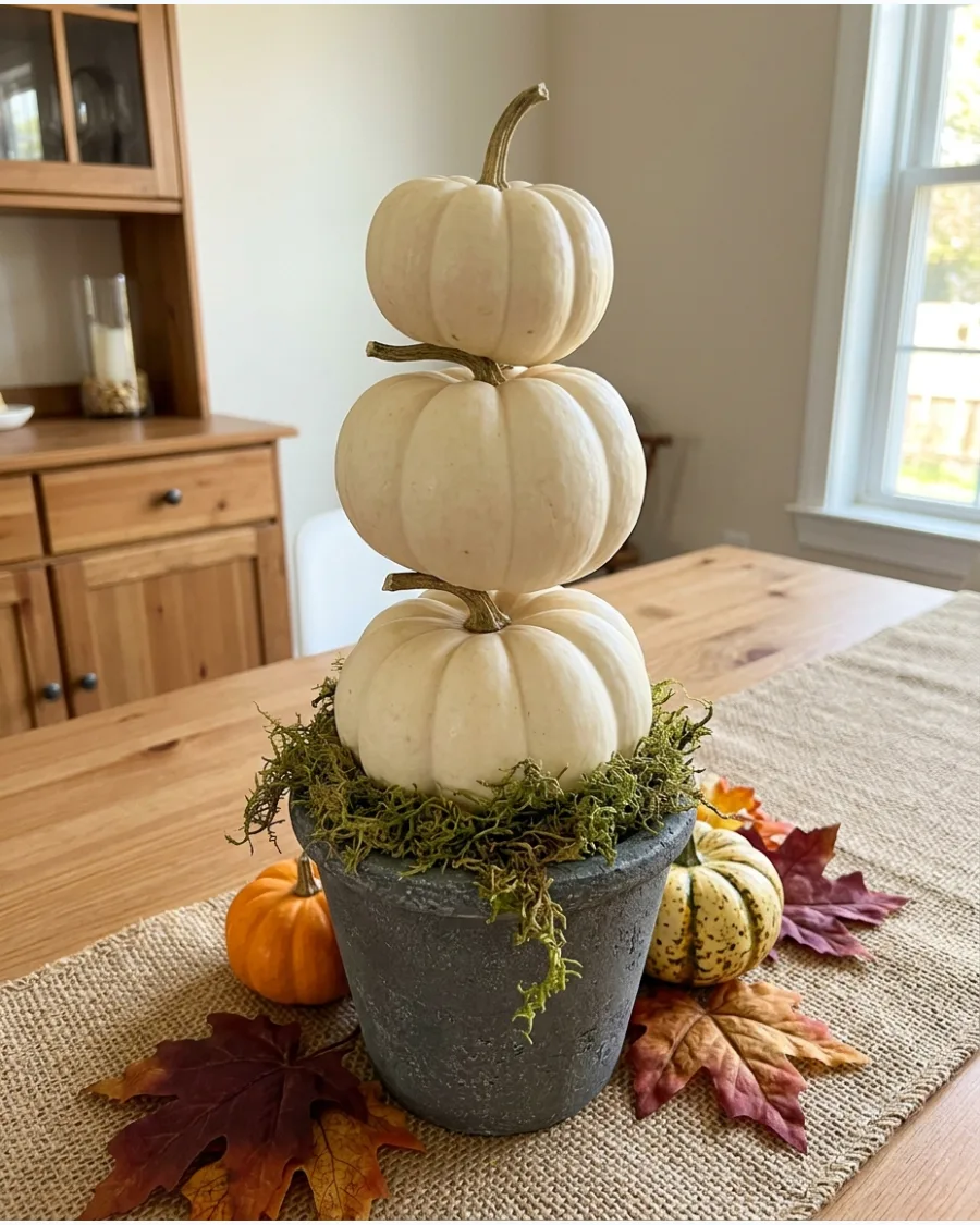 9. DIY Mini Pumpkin Topiary
