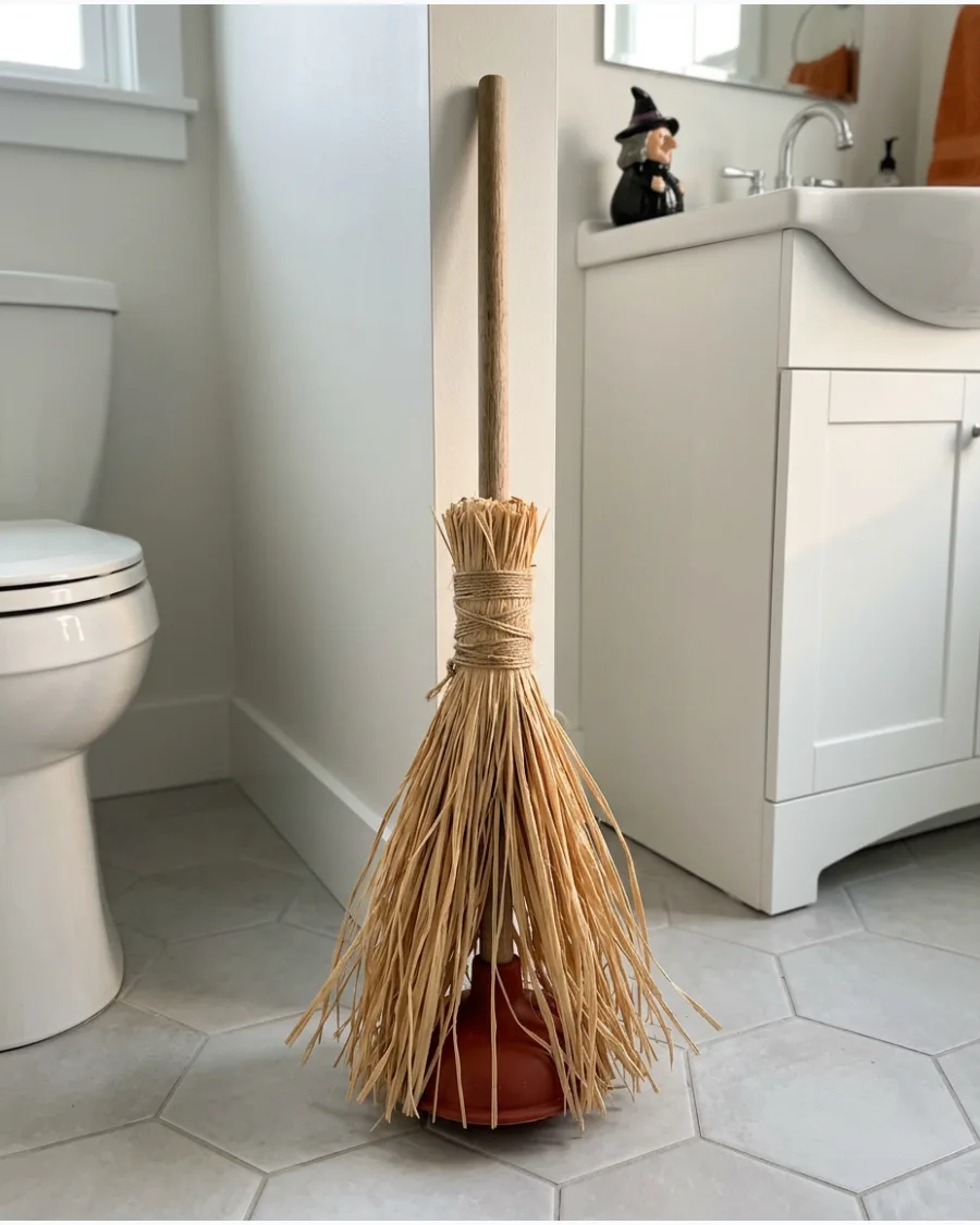 18. Dollar Store Plunger Witch Broom