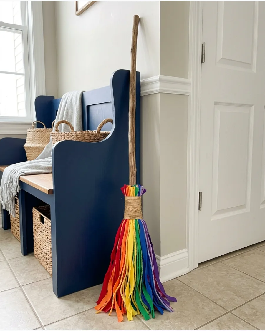 28. Rainbow Witch Broom