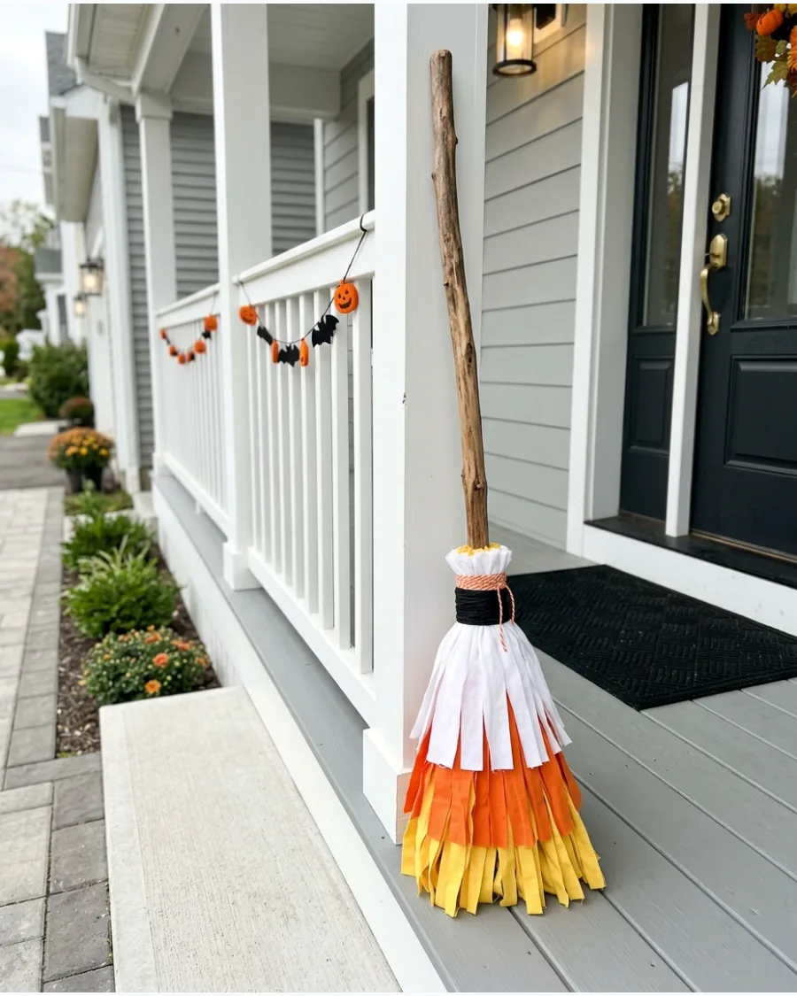 31. Candy Corn Witch Broom