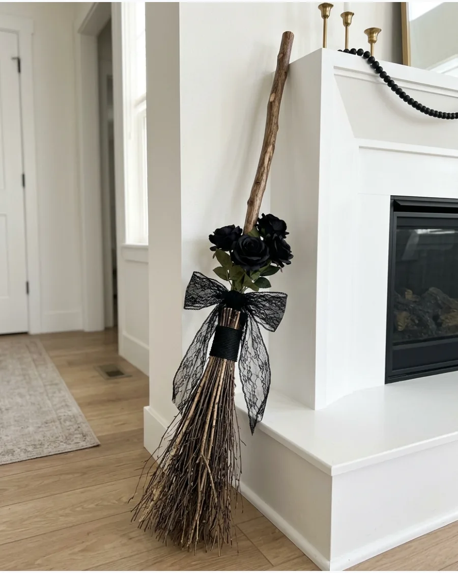 34. Black Rose Witch Broom
