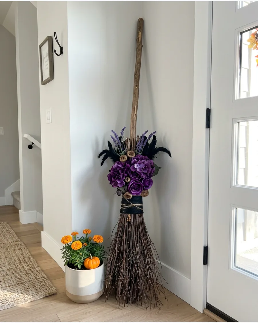 35. Purple Floral Witch Broom