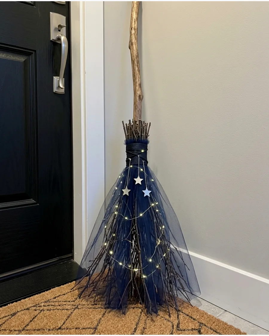 45. Starry Night Witch Broom