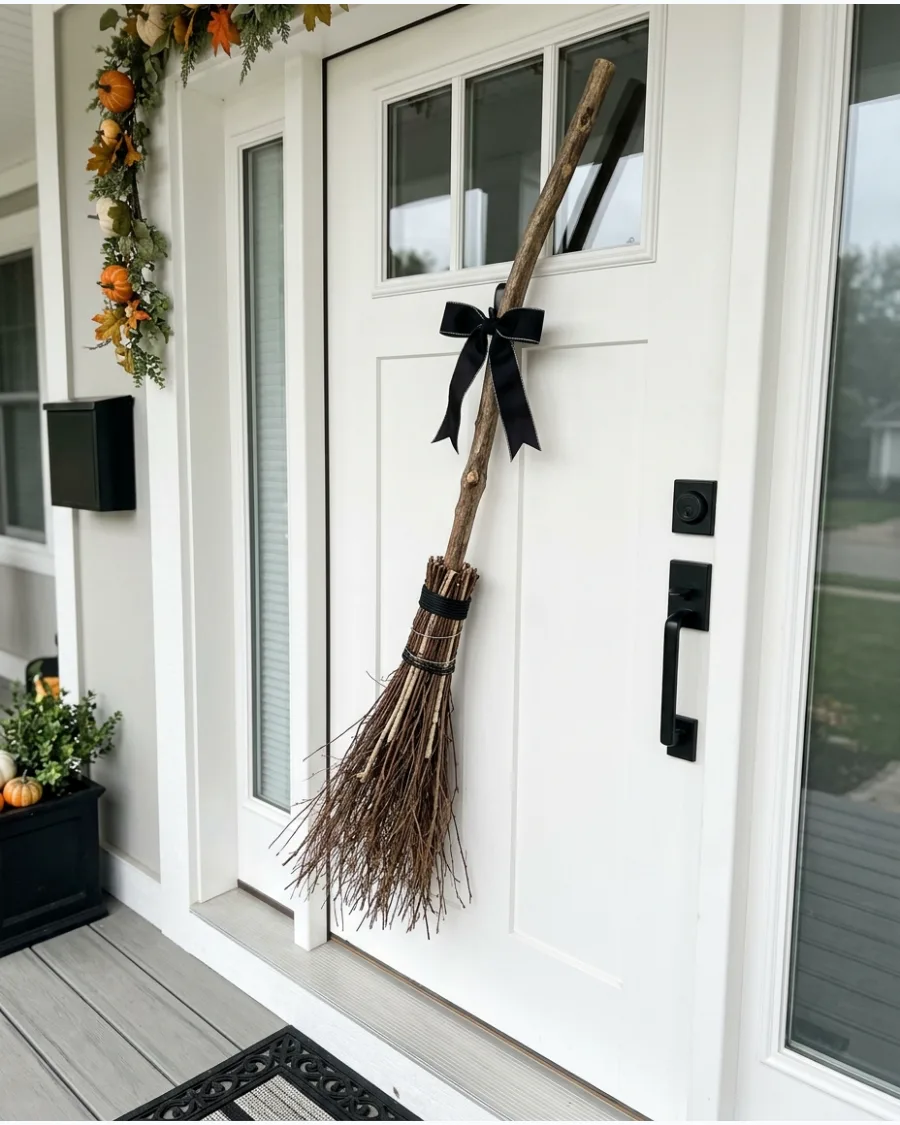 48. Witch Broom Door Decoration