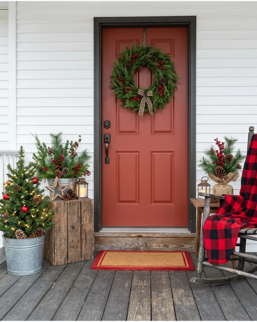 10. Traditional Country Christmas Porch
