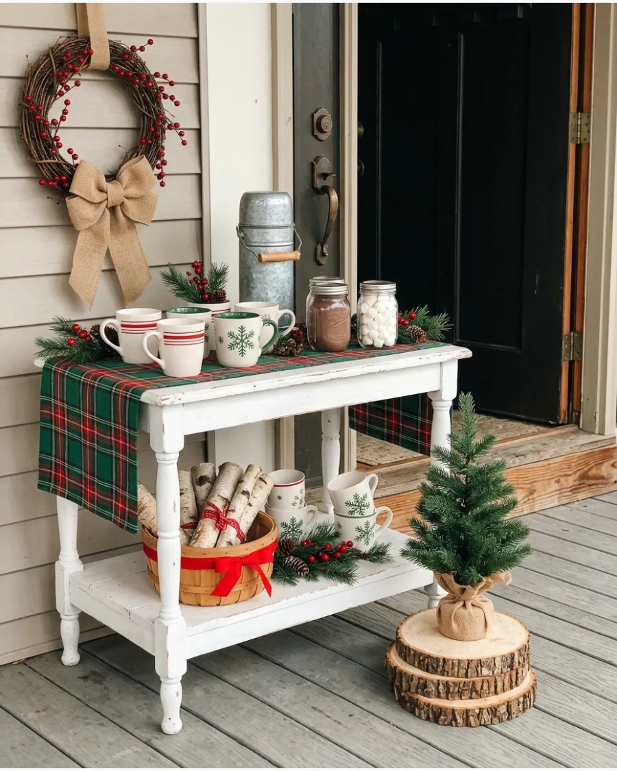 38. Christmas Porch Hot Cocoa Station