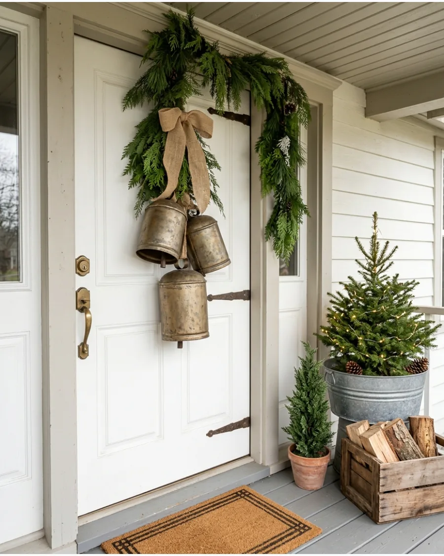 49. Vintage Christmas Bell Door Decor