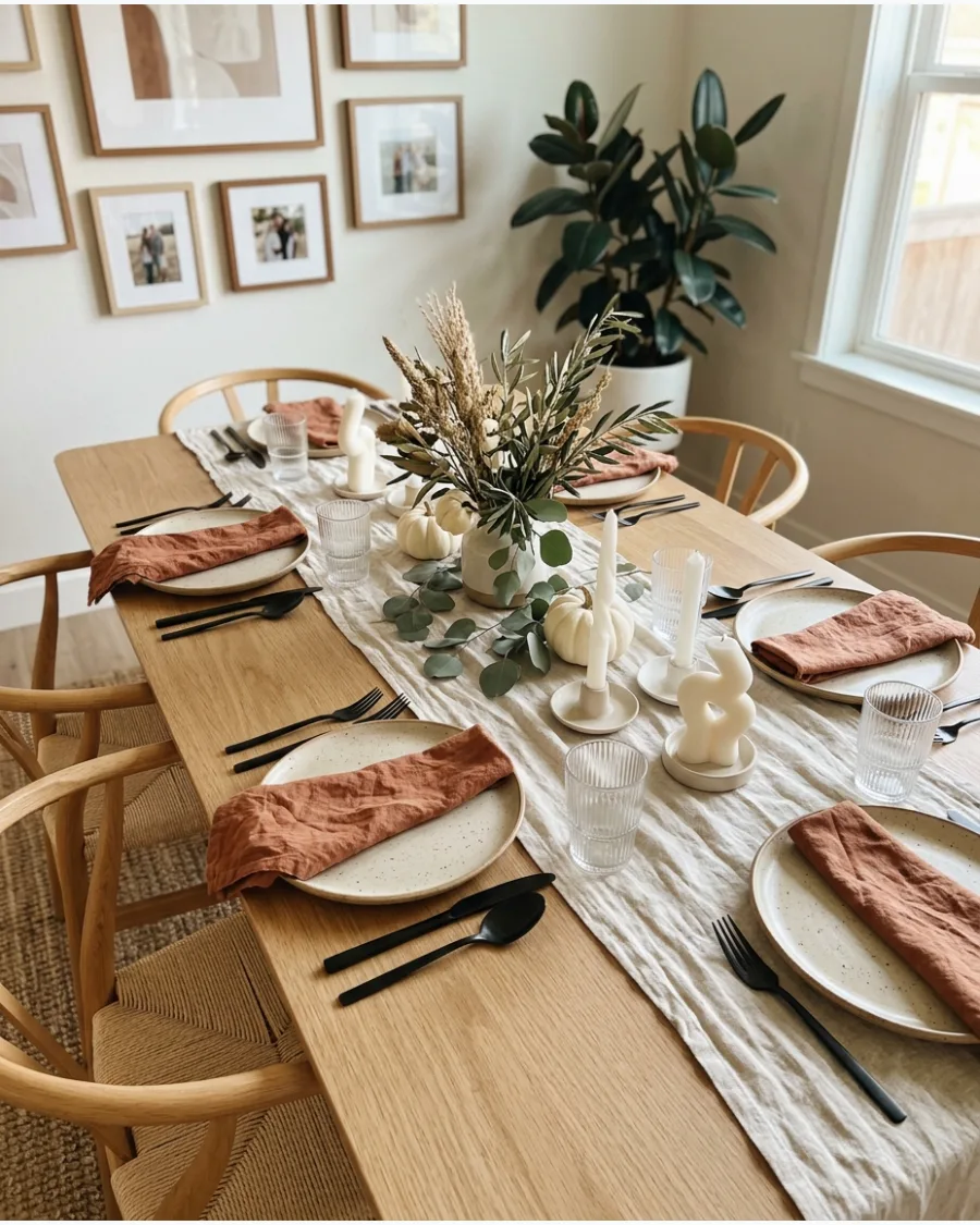 17. Organic Modern Friendsgiving Tablescape