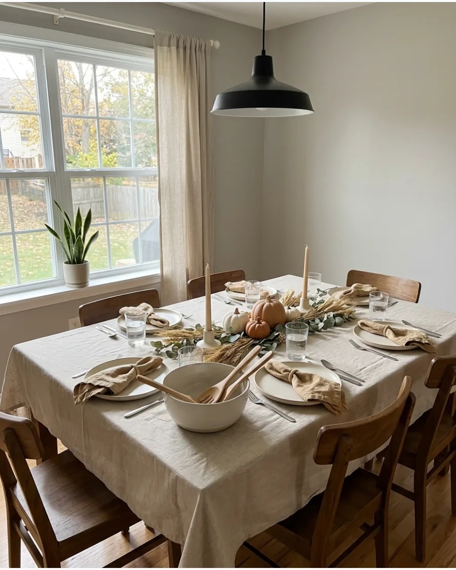 2. Warm Neutral Friendsgiving Tablescape