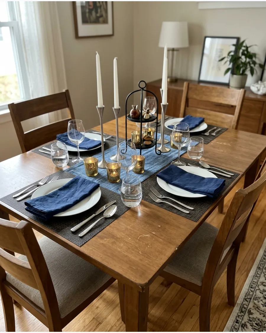 20. Mixed-Metal Friendsgiving Tablescape