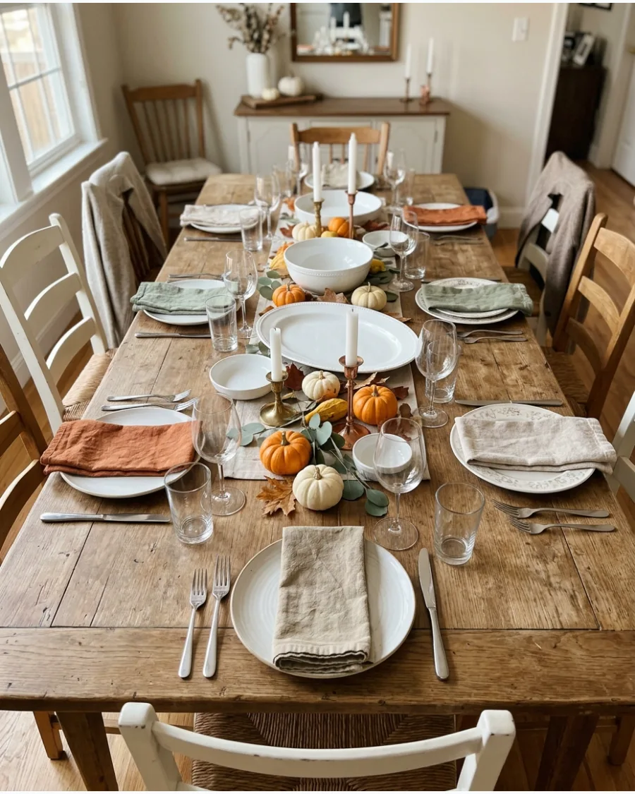 3. Casual Family-Style Friendsgiving Table