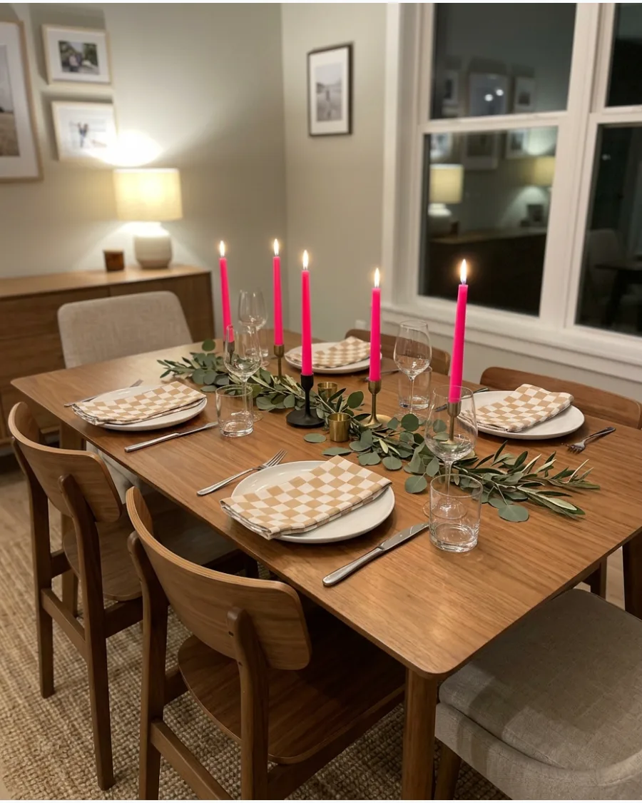30. Checkerboard Friendsgiving Tablescape