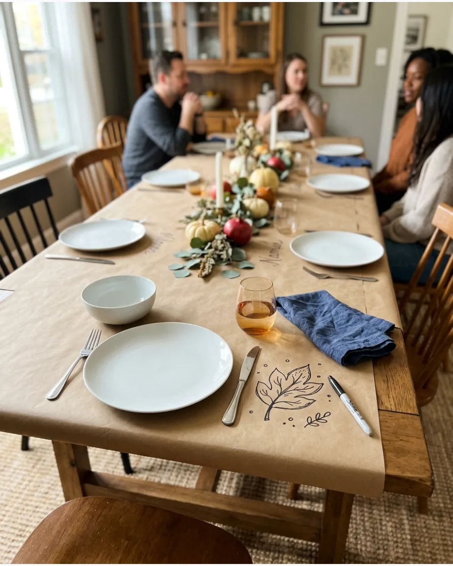 31. Kraft Paper Friendsgiving Tablescape
