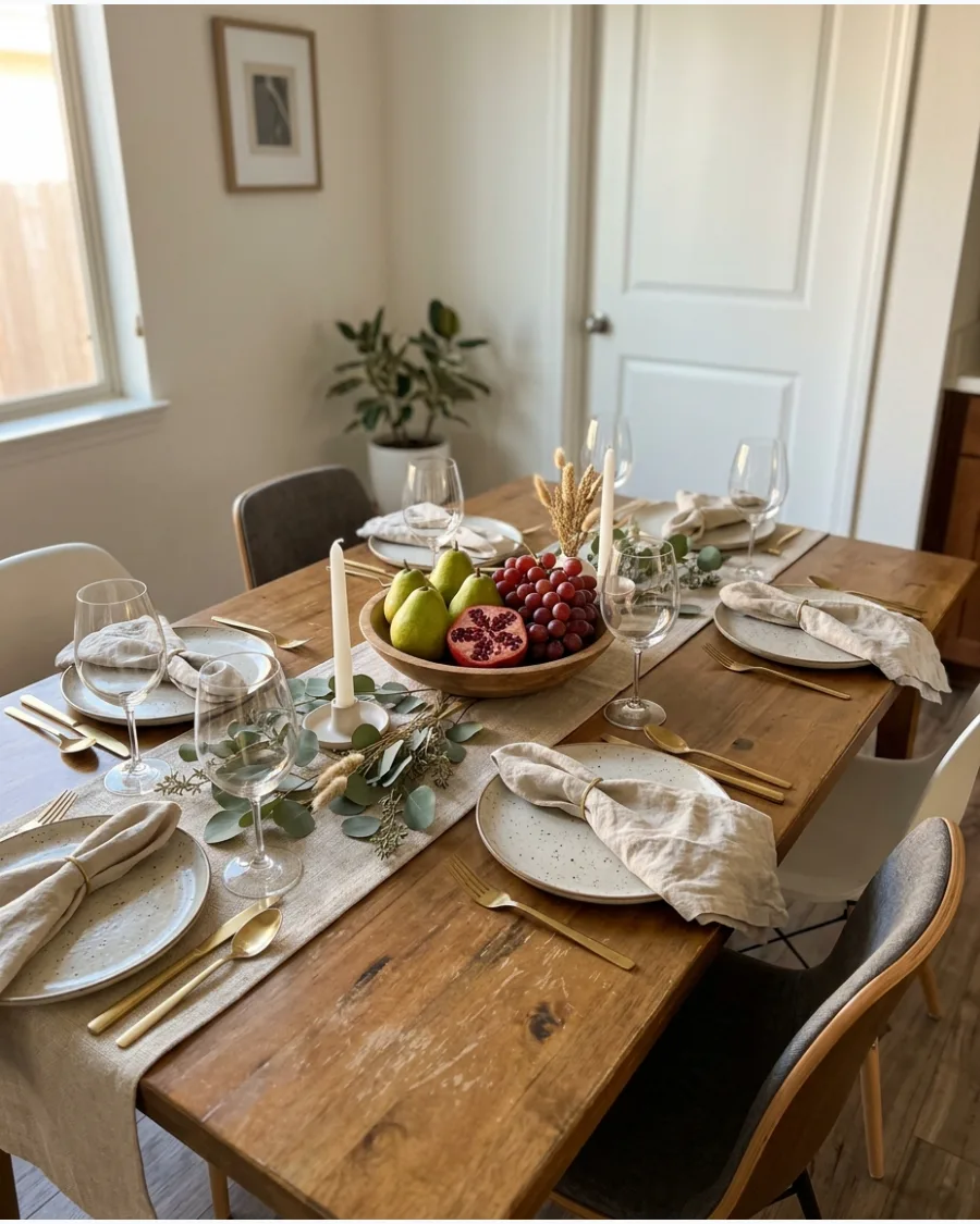 47. Fruit Centerpiece Friendsgiving Tablescape