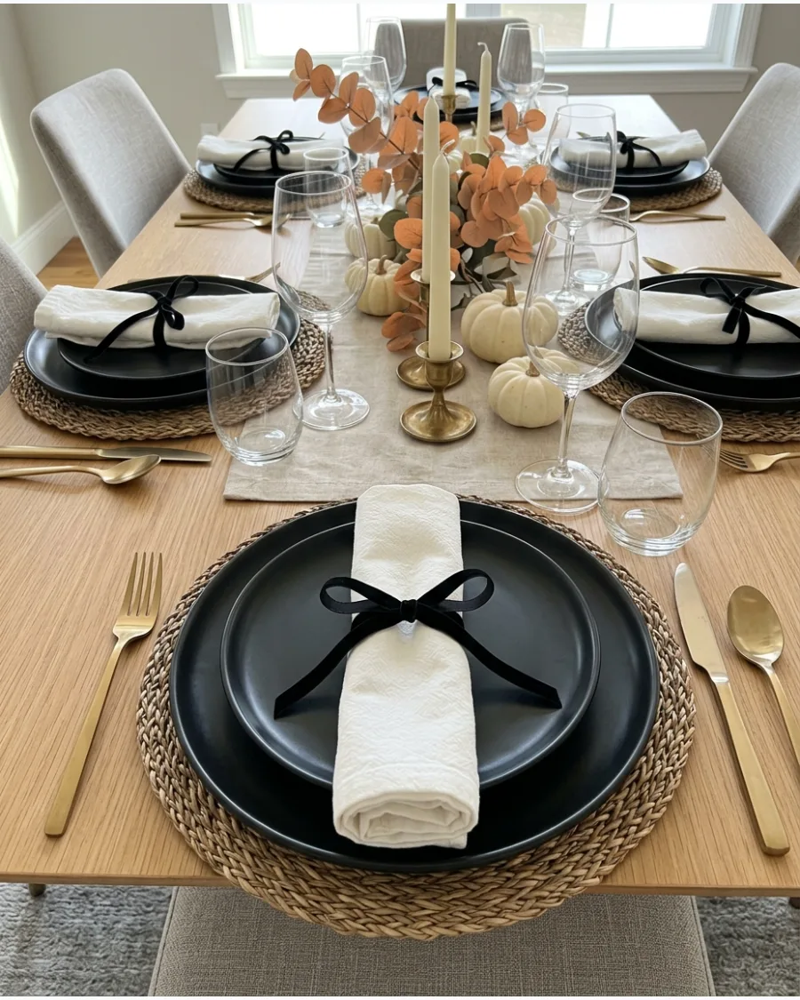 48. DIY Bow Friendsgiving Tablescape