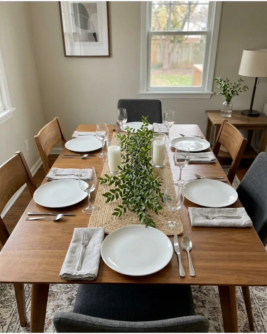 49. Backyard Greenery Friendsgiving Tablescape