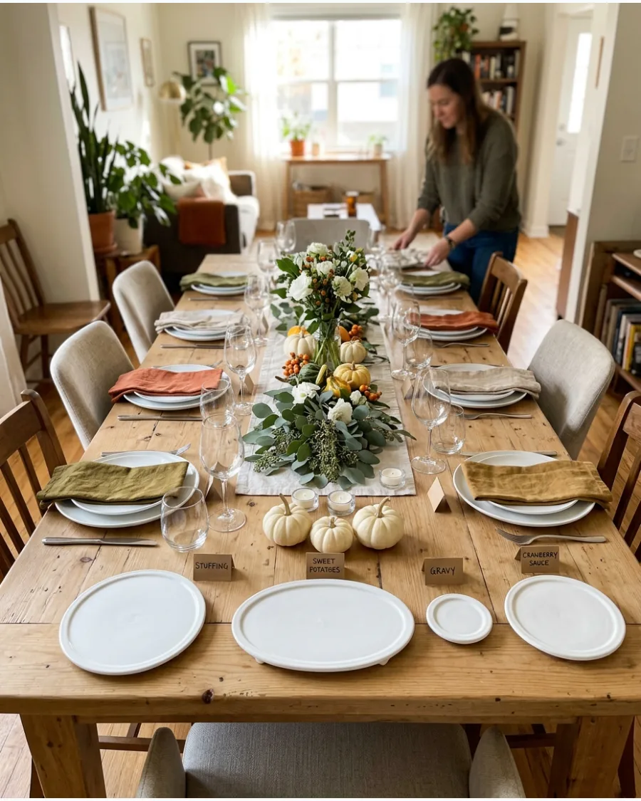 60. Potluck Friendsgiving Tablescape