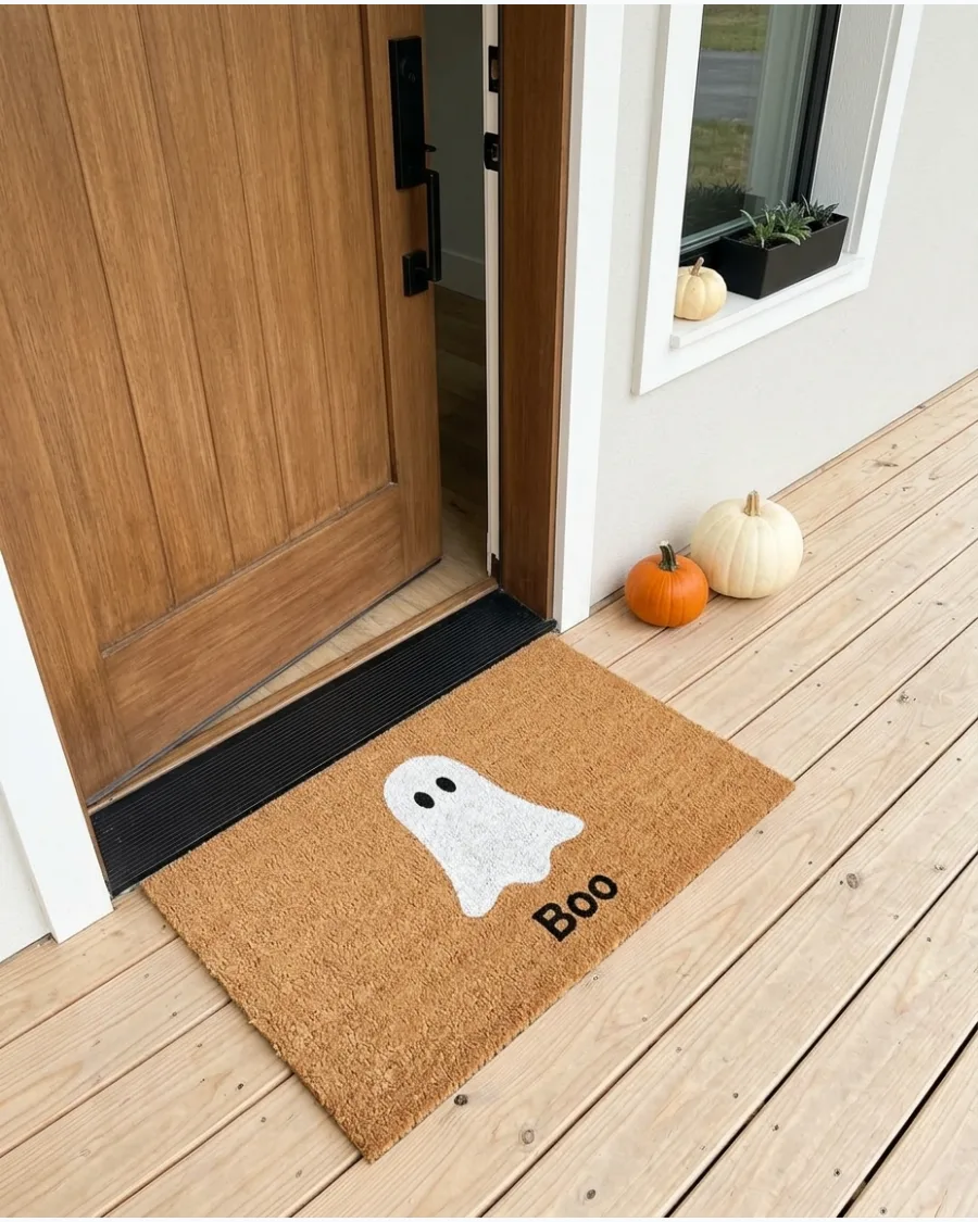 24. Minimalist Ghost Doormat