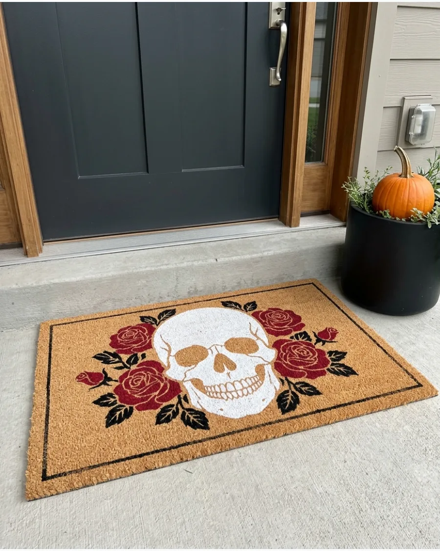 35. Skull and Roses Doormat