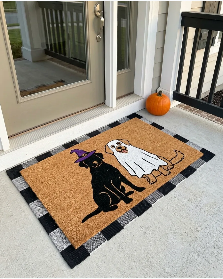 46. Personalized Pet Halloween Doormat