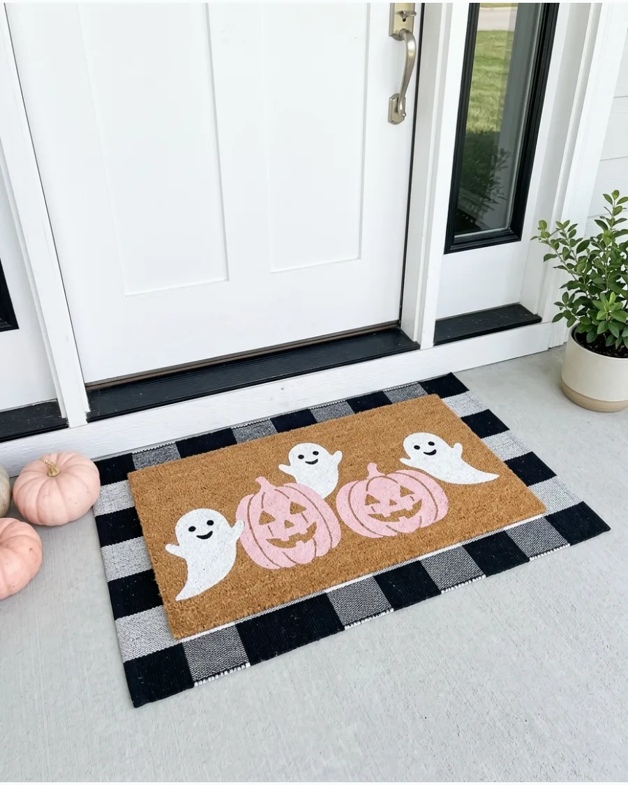 9. Pink Halloween Doormat