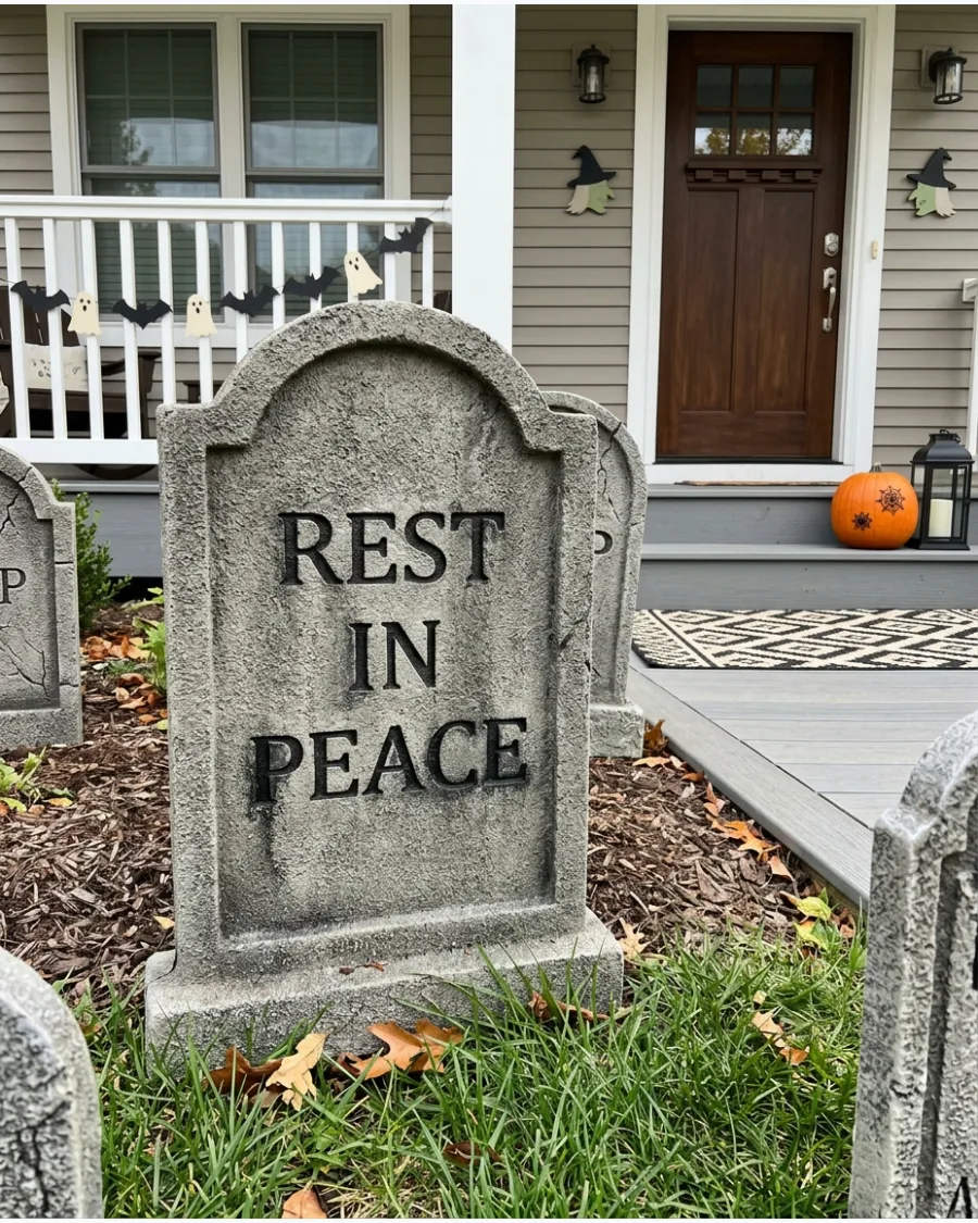 2. Dollar Store Tombstone Makeover