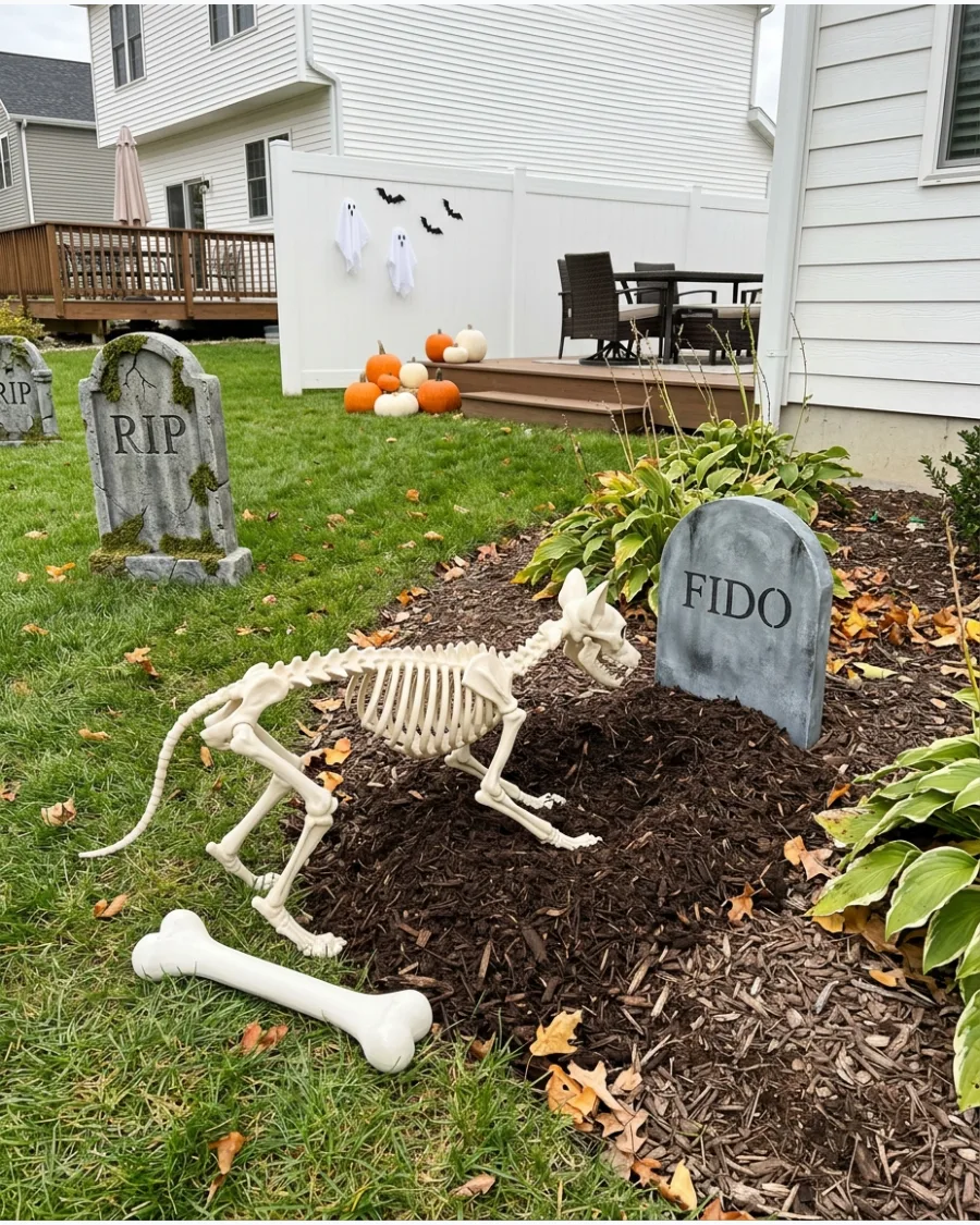 35. Skeleton Dog Digging a Grave